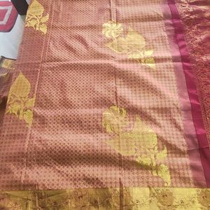 Beige With Maroon Korvai Kanchipuram Saree