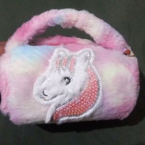 Cute Fur Unicorn Purse