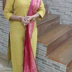 Aurelia Mustard Yellow Kurti