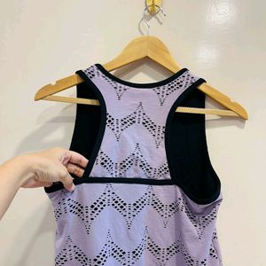 Purple Beautiful Cutwork Detailing Top