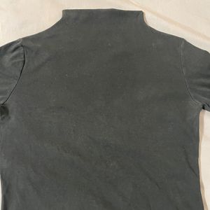 High Neck Charcoal Top