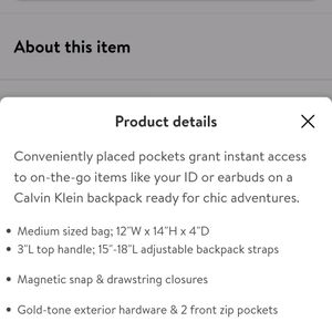 Calvinklein Backpack - Authentic Real Handbag