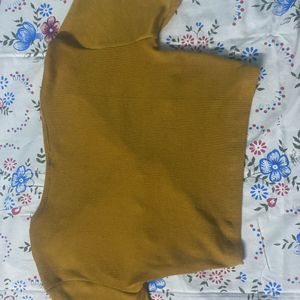 Mustard Crop Top Medium Size 34 36 38 Adjustable