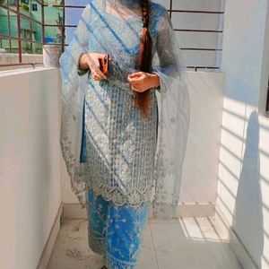 Cinderella Blue Pakistani Plazo Suit