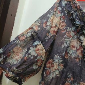 Vintage Floral Transparent Top