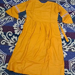 Nyra Cut Kurta Set IN Pretty Mustard Color