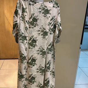 Off white Green Printed Kurta