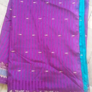 Very Beautiful Blue Purple Combination Saree