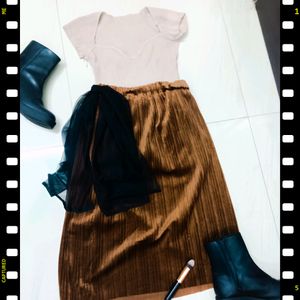 Velvet  Brown Urbanic Copied Skirt