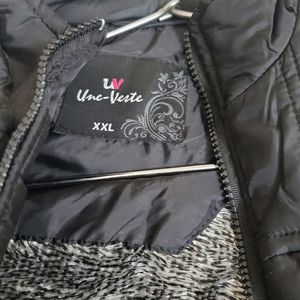 Black fluffy jacket for ladies (xxl size)