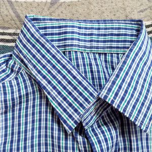 Blue Horizontal Line Shirt On Sale