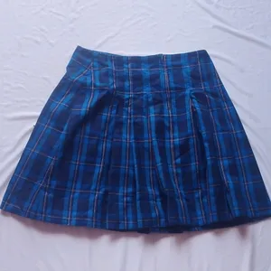 Blue Mini Check Skirt