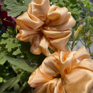 Orange Satin Scrunchie