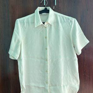 ZARA COTTON SILK BLEND SHIRT