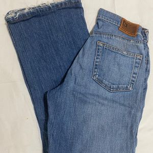 Blue Shaded Straight Denim, Ribbed Bottom