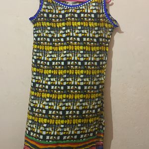 Rainbow Colour Kurti With Beautiful Sleeve Design