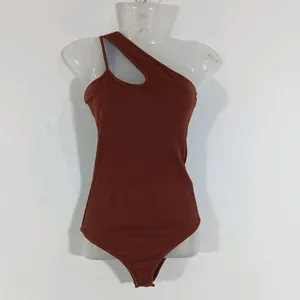 Brown Plain Casual Body Suit (Women)