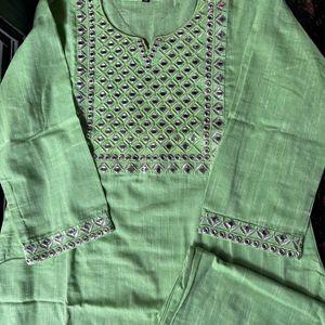 South cotton green ethnic coord set