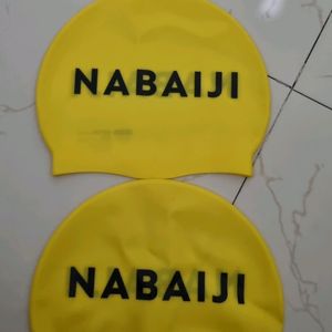 Decathlon Swimming CAP Yellow Color QTY 2