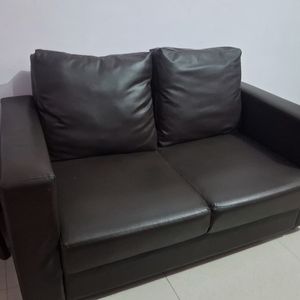 Premium Leathrette 2 Seater Sofa Witg 6 Inch Cushi