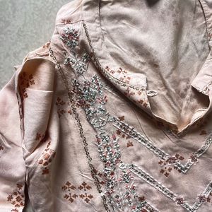 Pink Embroidered Kurti