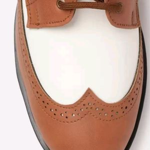 Roadster Brown&White Colourblocked Platform Derbys