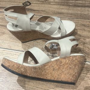 Marc Loire Strappy Wedges With Buckle Closure