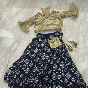 New Crop Top Lehngha For Little Girls