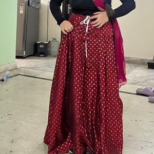 Red Lehenga Skirt