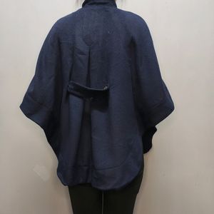 Imported Blue Poncho Coat