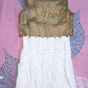 Golden N White Kurti