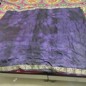 Black And Purple Crepe Silk Saree