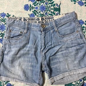 Denim Washed Shorts