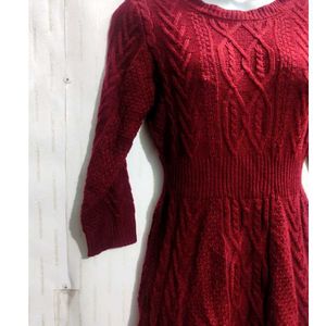 Woolen Sweater Dress For women's