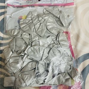 Silver Chrome Balloons 50 Pcs