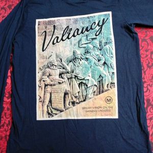 Men Printed Navy Blue T Shirt With Full Sleeve