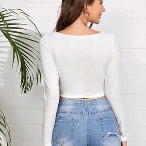 Women White Crop Top