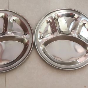 Brand New 2 Steel Lunch Plates