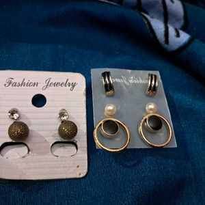 Combo: Set Of 5 Studs+ 1 Ear Fitted Earring