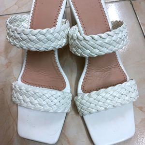 Sale !! White Block Heels