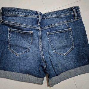 Navy Blue Denim Short Jeans