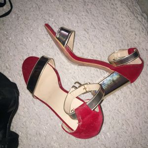 Imported Red And Gold Heels Size 38