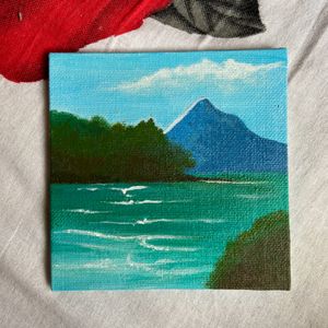 Mountain And Beach Painting