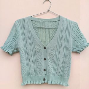 Pastel green cardigan top (UNUSED)