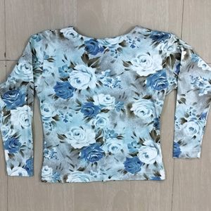 Montraje Blue Floral Print Top