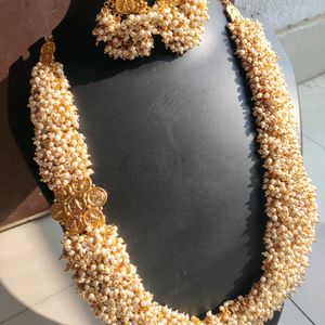 Gold Toned Moti Necklace