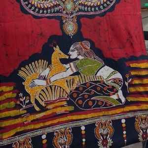 Shakuntala Work Batik Dupatta/ Bedsheet