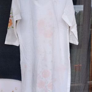 Stitched White Salwar Suit Without Dupatta