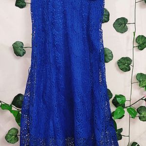 Royal Blue Net One Piece Sexy Dress