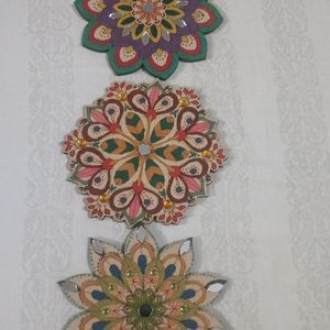 3 Wooden Rangoli Patch 4"